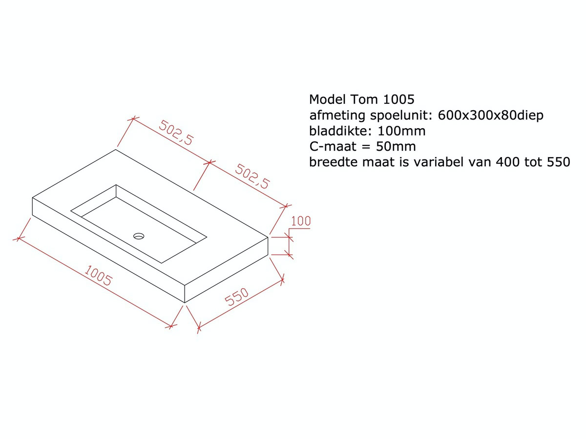 Mogelijk Pidgin leerboek Betonnen wastafel model Tom op maat. Levenslange garantie!