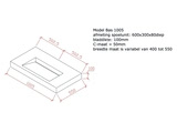 betonnen wastafel model Bas1005 technische tekening