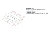 betonnen wastafel model Bas805 technische tekening