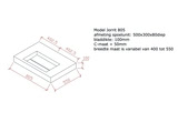 betonnen wastafel model Jorrit805 technische tekening