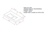 betonnen wastafel model lars1005 technische tekening