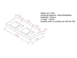 betonnen wastafel model lars1205 technische tekening