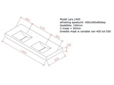 betonnen wastafel model lars1405 technische tekening