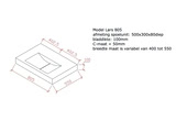 betonnen wastafel model lars805 technische tekening