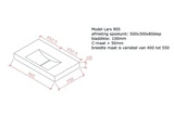 betonnen wastafel model lars905 technische tekening