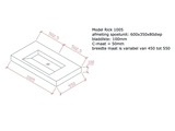betonnen wastafel model Rick1005 technische tekening