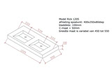 betonnen wastafel model Rick1205 technische tekening