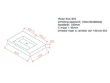 betonnen wastafel model Rick805 technische tekening