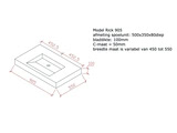 betonnen wastafel model Rick905 technische tekening